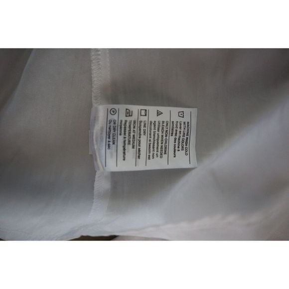 Vince Women Sz M White Sculpted Poplin Gathered Long Sleeve Button Up Shirt $275 - Picture 8 of 10